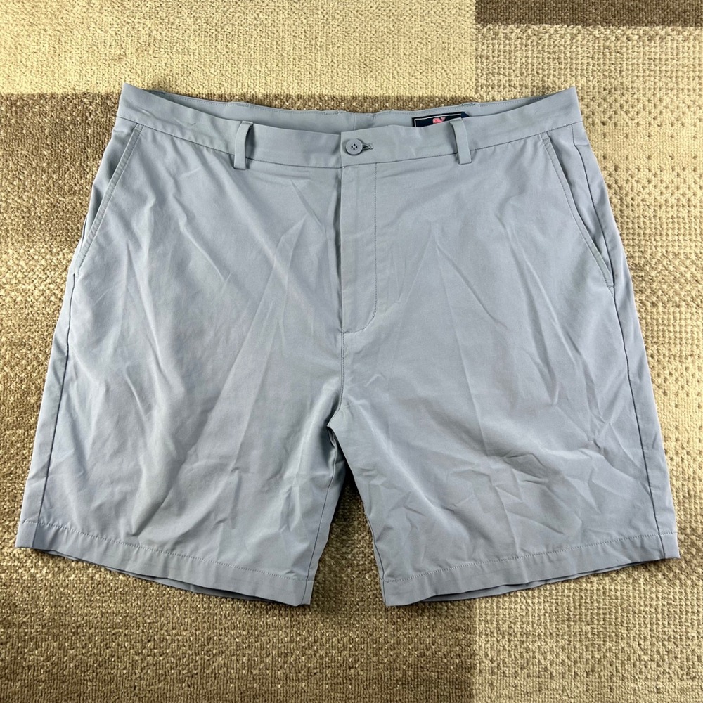 Vineyard Vines Performance Shorts Mens 40 Blue Gray 1H0443 Stretch Golf Casual